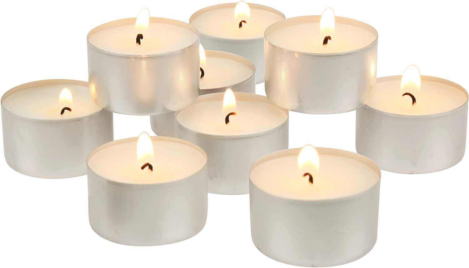 Unscented Long-Burning Tea Light Candles – 6-7 Hour Burn, 200 Pack