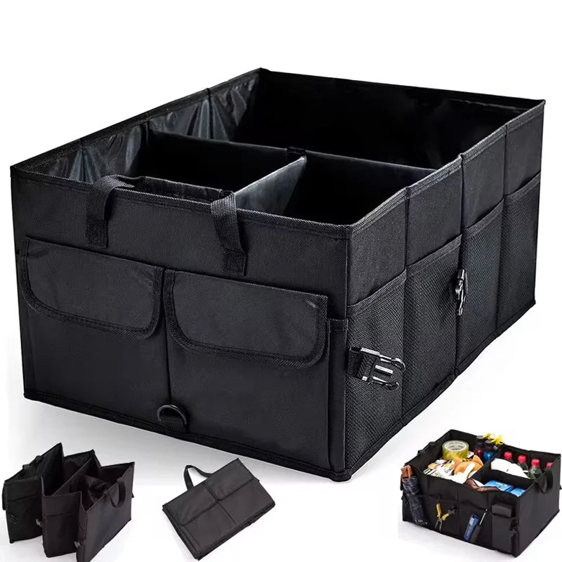 2000L Heavy-Duty Car Trunk Organizer - Collapsible Storage Box with Multiple Compartments