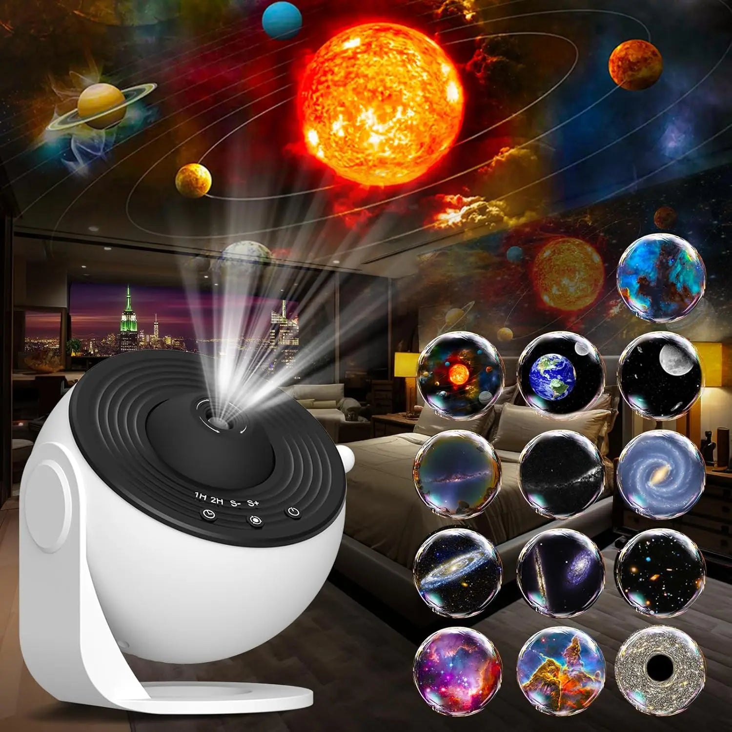 13-in-1 Galaxy Star Projector with HD Planetarium Slides and 360° Rotation