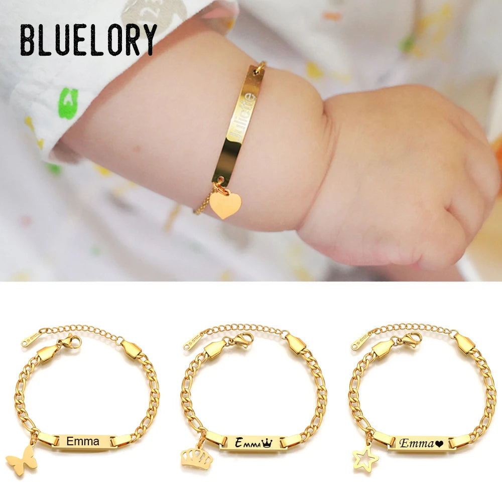 Custom Engraved Couple Name Bracelet – Romantic Stainless Steel Link Design