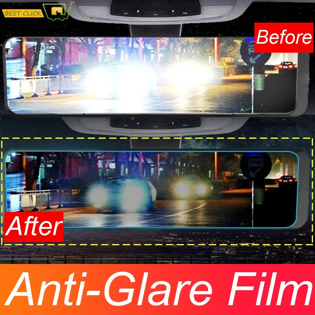 Universal Anti-Glare & Anti-Fog Rearview Mirror Film – Drive Safely in Any Condition!