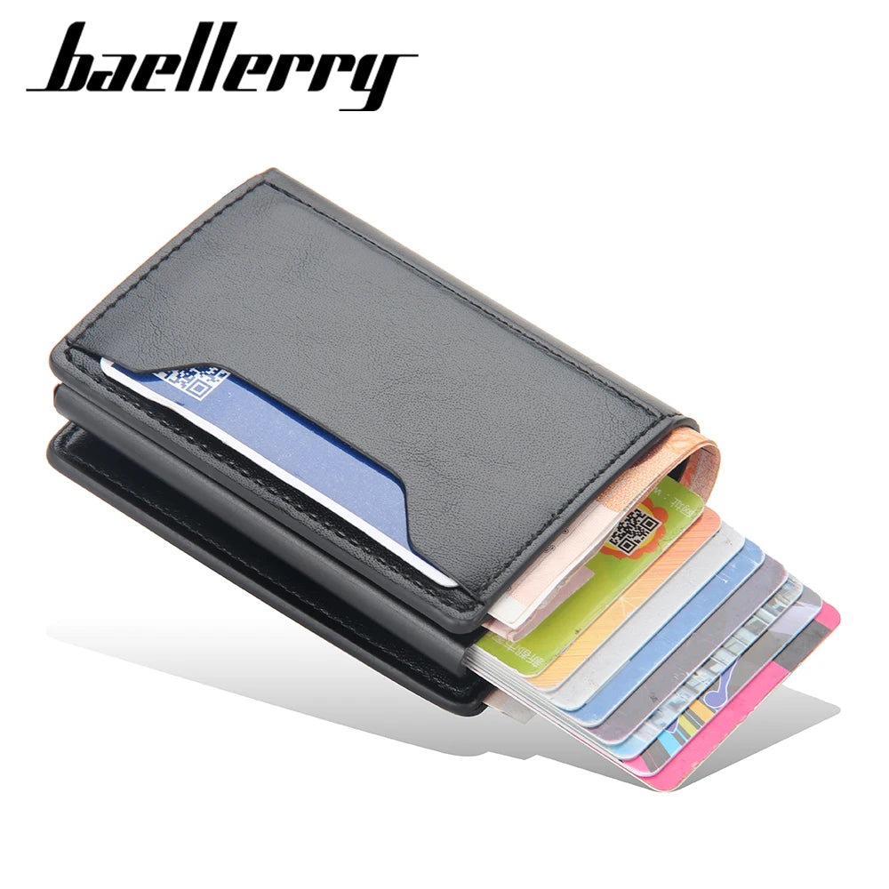 Slim RFID-Blocking Leather Wallet for Men – Compact Trifold Card Holder with Cash Pocket