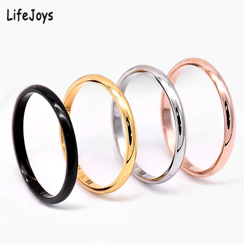 Anillo minimalista fino de acero inoxidable: joyería de moda elegante y sencilla