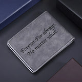 Custom Engraved Leather Wallet – Personalized Photo & Name Wallet for Men