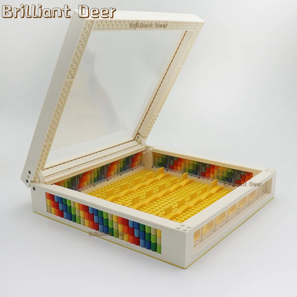 Wall-Mountable Clamshell Display Case for Lego Minifigures - Dustproof Collection Box with Stand