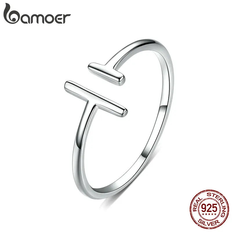 Elegante alianza de boda de plata de ley 925: anillo geométrico minimalista para mujer