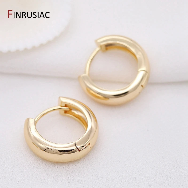 Trendy Gold Plated Hoop Earrings for Women – Classic Round Circle Design