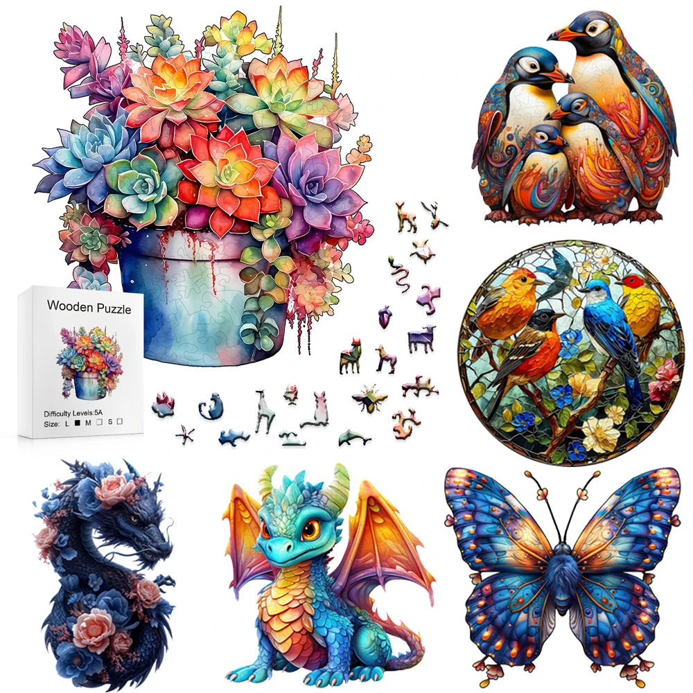 3D Wooden Animal Puzzle - High Difficulty Montessori Toy for Adults & Teens