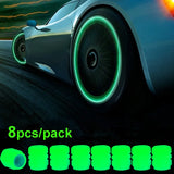 Glow-in-the-Dark Tire Valve Caps – Fluorescent Wheel Accessories for Cars, Bikes & Motorcycles