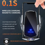 30W Magnetic Car Wireless Charger & Phone Holder - Fast Qi Charging, Auto-Clamping
