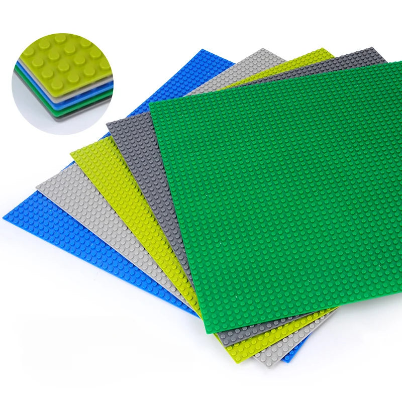 32x32 Green Building Base Plate - Large DIY Construction Board for Lego-Compatible Blocks