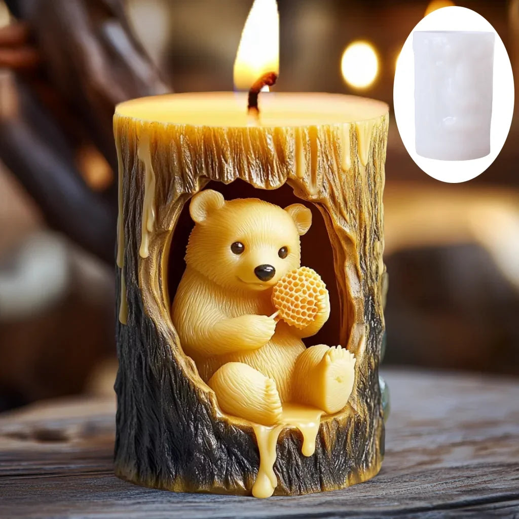 Bear Hug & Animal Silicone Mold for DIY Candle, Resin, and Plaster Crafting