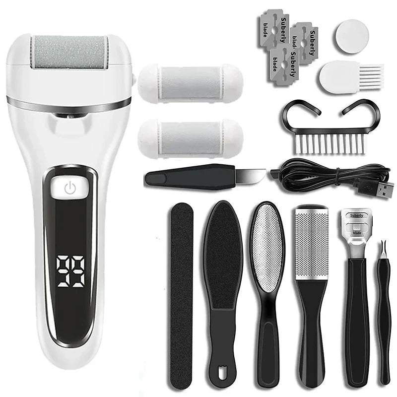 Electric Pedicure Foot File - Rechargeable Callus Remover for Heels