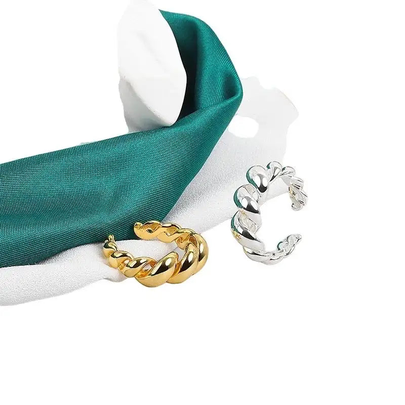 Anillo geométrico de acero inoxidable de moda: joyería llamativa de moda para mujeres