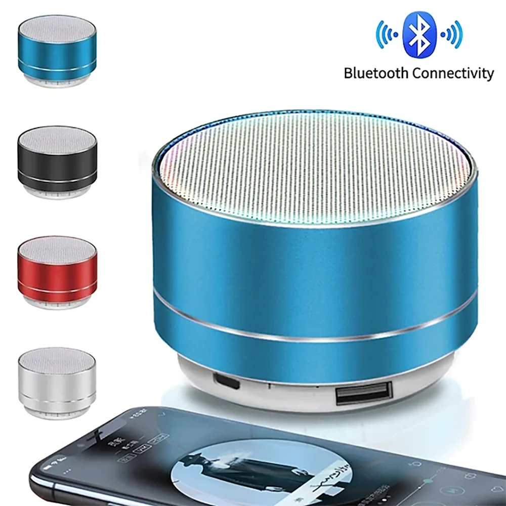 Mini Bluetooth Steel Speaker – Portable Wireless Subwoofer with HD Stereo Sound & TF Card Support