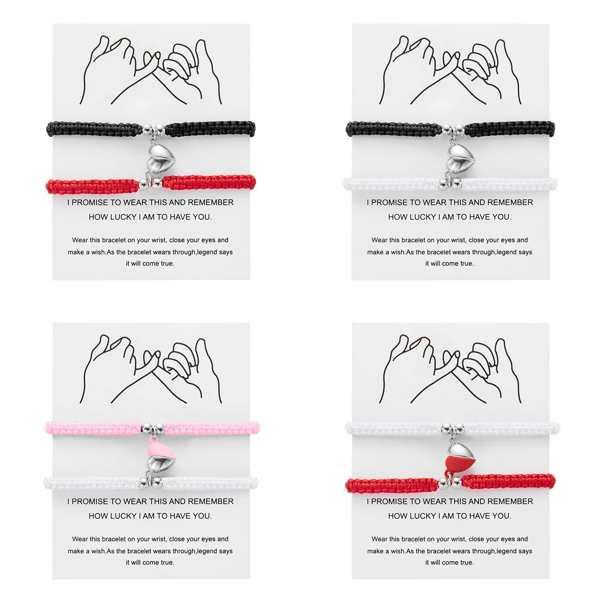Magnetic Couple Bracelets Set - Romantic Heart Matching Bracelets for Him & Her