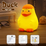 🦆 Cute Duck Night Light – Soft, Rechargeable, and Touch-Controlled! 🦆