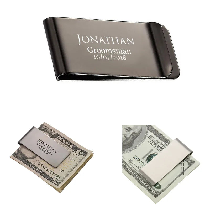 Custom Engraved Stainless Steel Money Clip – Slim & Stylish Cash and Card Holder
