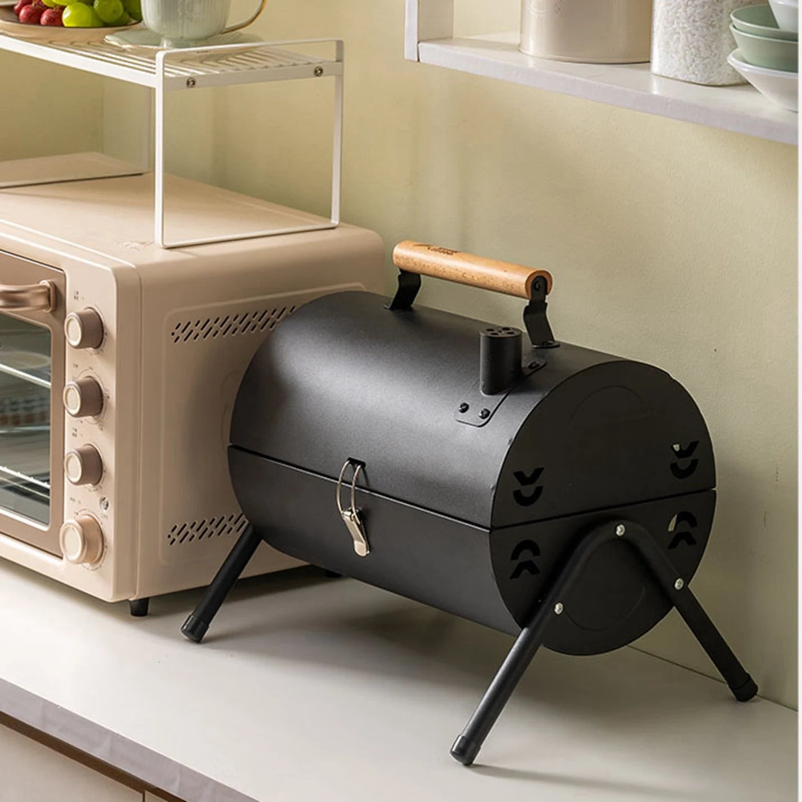 Portable Charcoal BBQ Grill – Smokeless Outdoor Barbecue Grill for Camping & Backyard Cooking