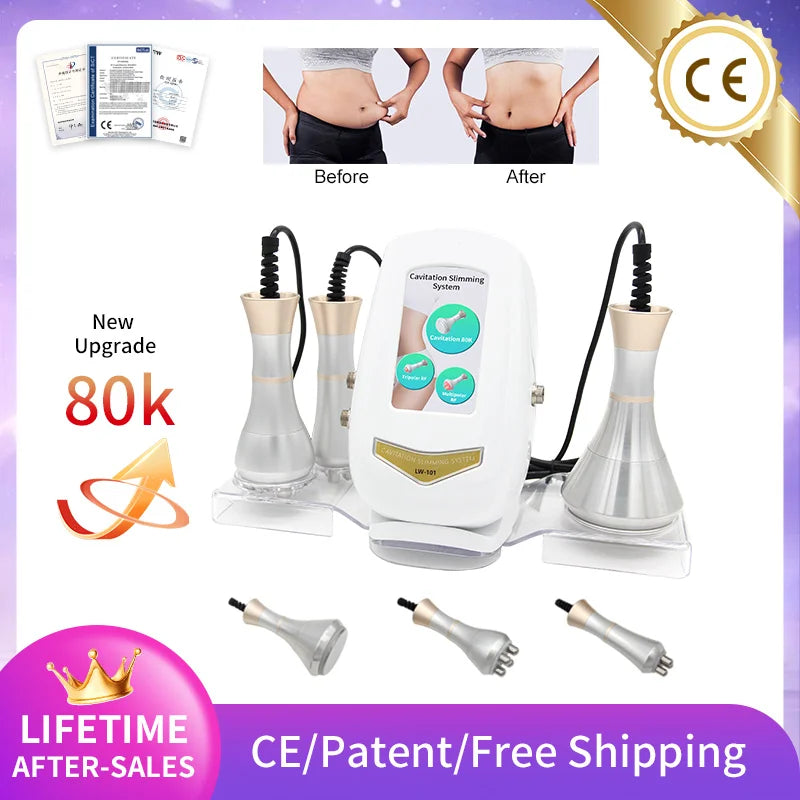 3-in-1 Ultrasonic Cavitation Body Slimming & Skin Tightening Beauty Device