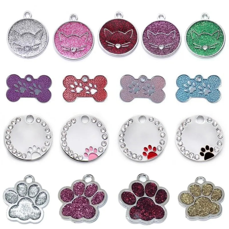 Etiqueta de identificación de mascotas de acero inoxidable personalizada: placa de identificación para perros y gatos grabada a medida