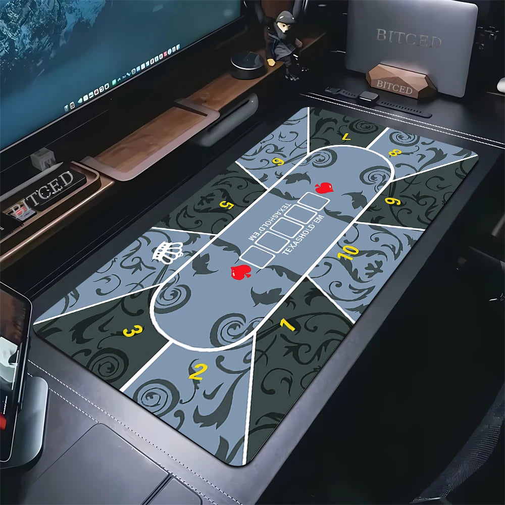 XXL Natural Rubber Mouse Pad - Poker Table Mat & Gaming Desk Pad with Anti-Slip Base