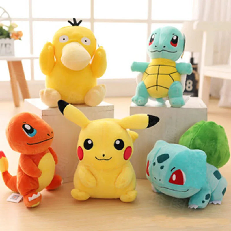 Official Pokemon Plush Set – Pikachu, Charmander & Squirtle Stuffed Toys for Kids