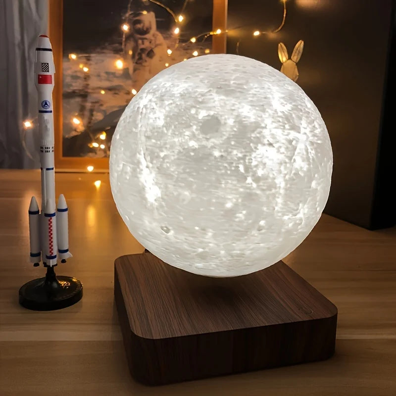 Magnetic Floating Moon Lamp with LED Light – Romantic Ambient Night Light