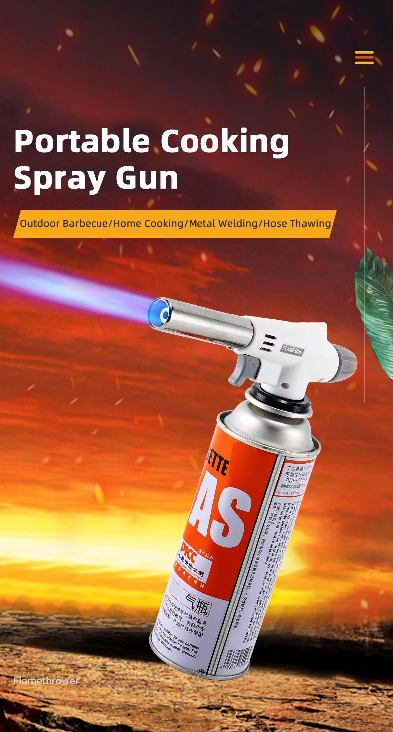 Professional Butane Gas Torch with Adjustable Flame - 1350°C for Cooking, Welding & Camping