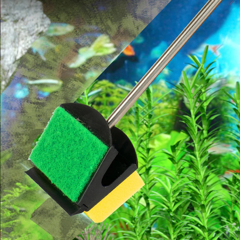 Aquarium Glass Cleaner - Stainless Steel Algae Scraper for Fish Tanks