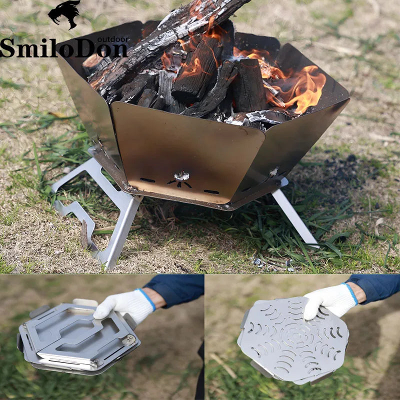 Portable Folding Campfire Stove – Outdoor Firewood Burner & Heater