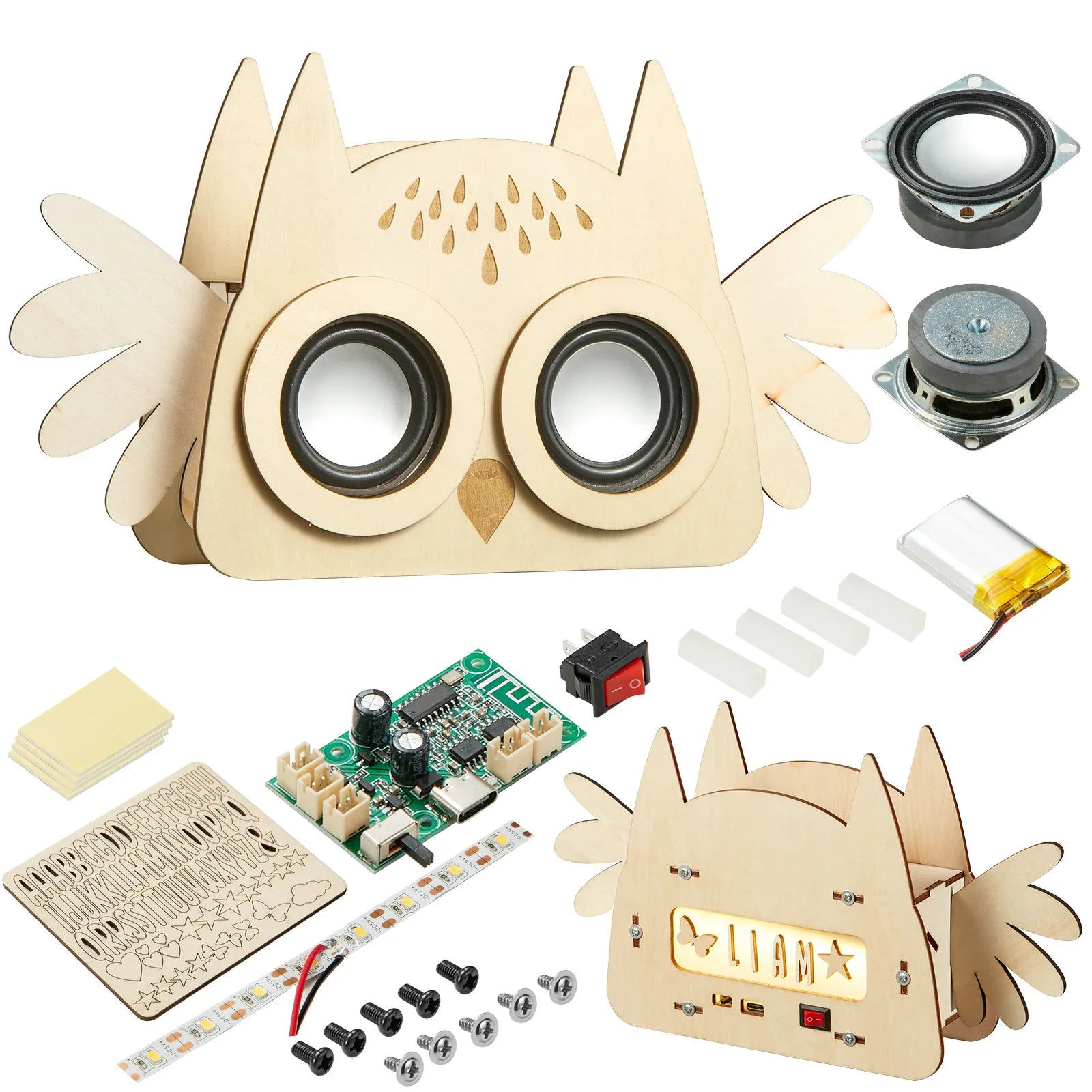 DIY Bluetooth Speaker Kit - STEM Building Project with Night Light for Teens & Adults