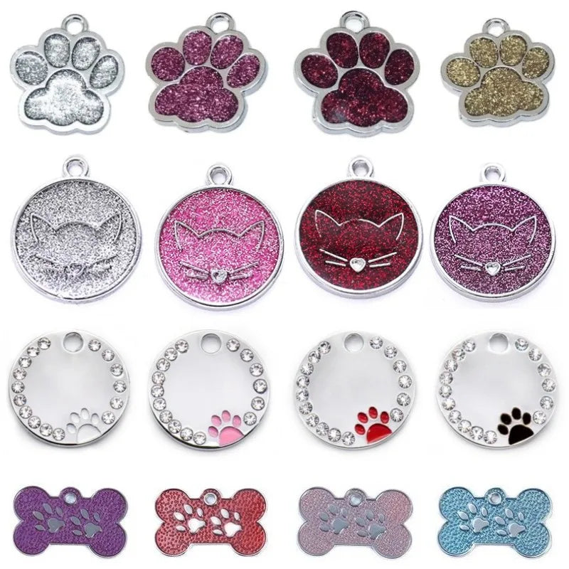 Etiqueta de identificación de mascotas de acero inoxidable personalizada: placa de identificación para perros y gatos grabada a medida