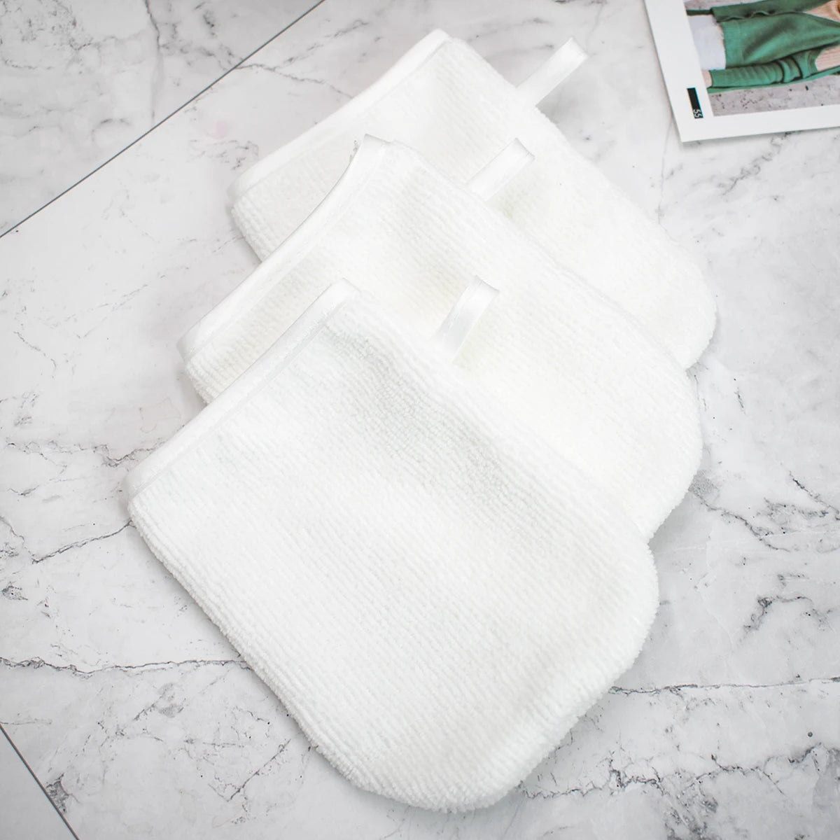 3-Pack Reusable Microfiber Makeup Remover Gloves – Gentle Cleansing Mitts for Face & Nails