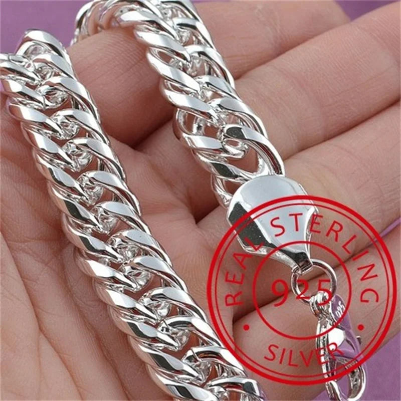 925 Sterling Silver Charm Bracelet – Elegant & Trendy Unisex Jewelry