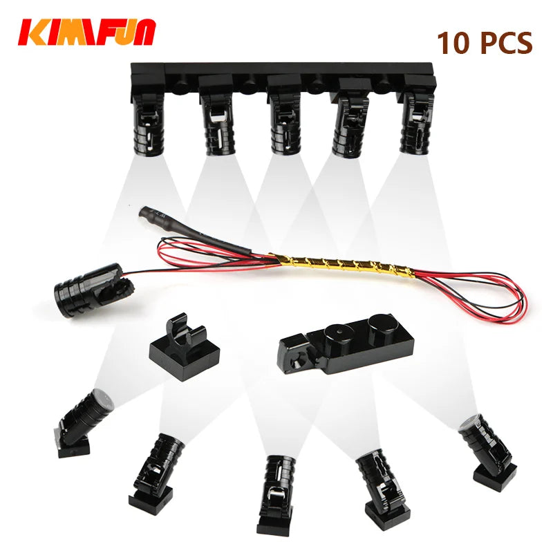 10-Piece LED Spotlight Building Block Set - MOC Lighting Kit for LEGO-Compatible Models