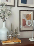 Nordic Metal Molecular Candle Holder – Modern Silver Candelabra for Home Décor & Centerpieces
