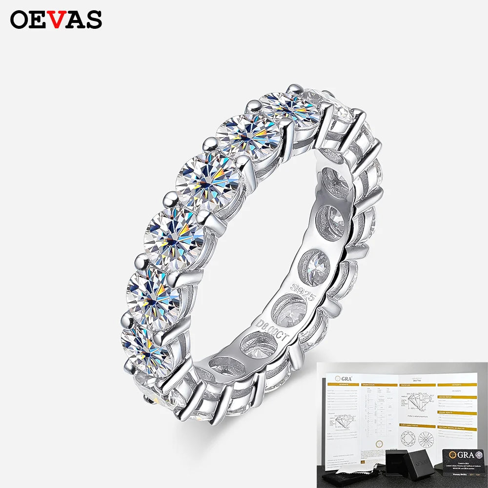 2.2 Carat Full Eternity Moissanite Ring – 925 Sterling Silver Wedding & Engagement Band for Women