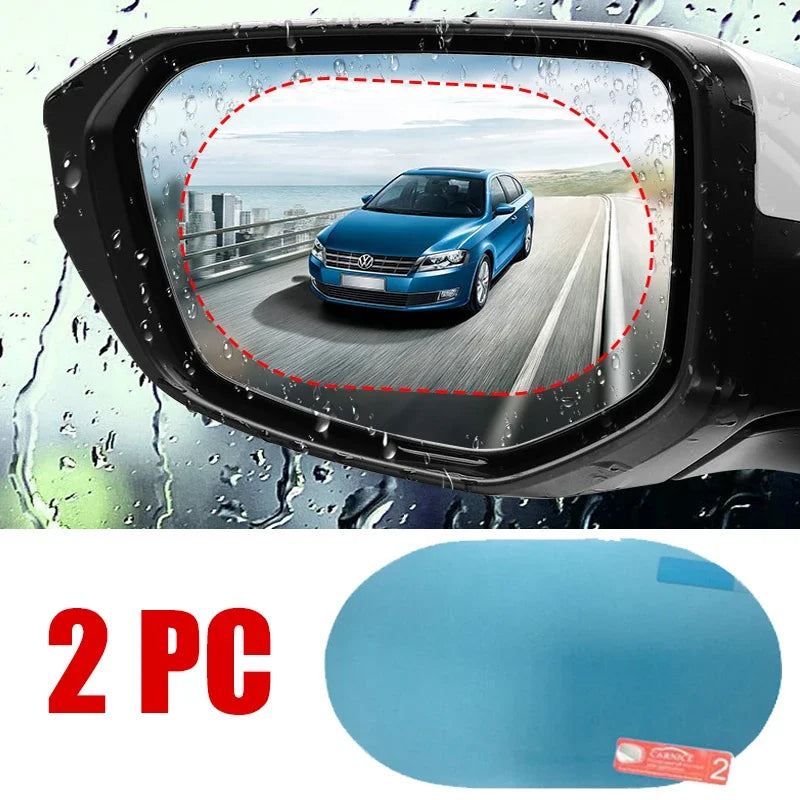 2PCS Car Rearview Mirror Rainproof Film – Drive Safely in Rain & Fog!