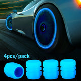 Glow-in-the-Dark Tire Valve Caps – Fluorescent Wheel Accessories for Cars, Bikes & Motorcycles