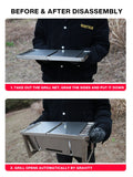 Parrilla de barbacoa plegable de acero inoxidable: parrilla de carbón portátil sin humo para el hogar y el exterior