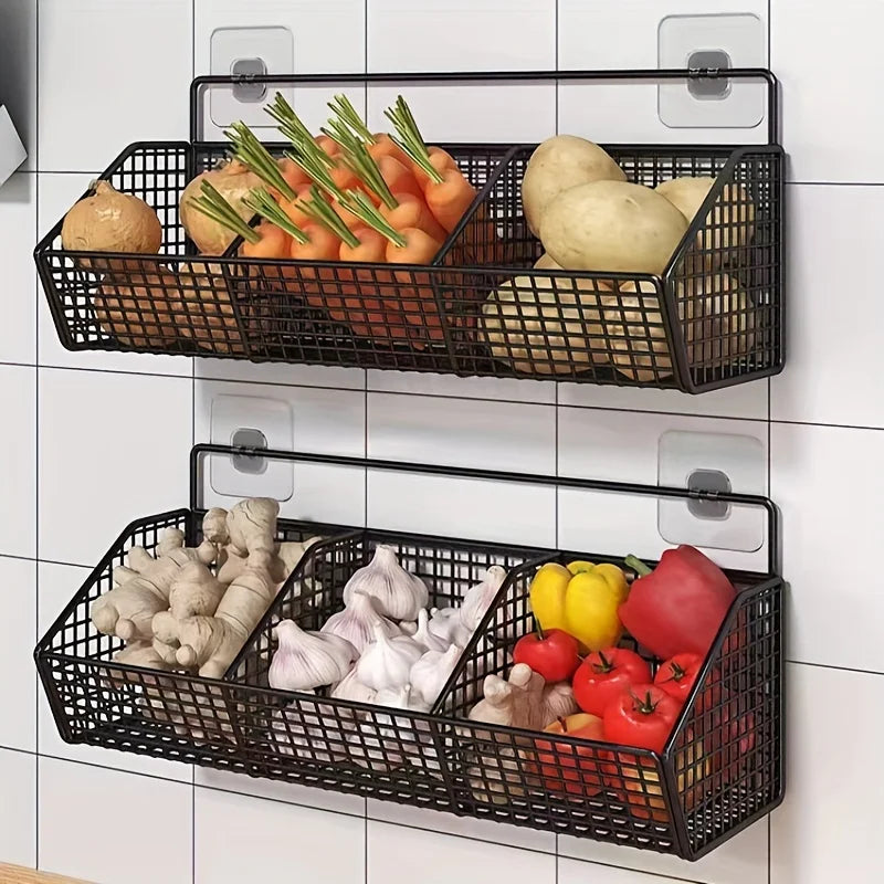 Onion, Ginger & Garlic Storage Rack – Waterproof, Rust-Resistant Kitchen Organizer
