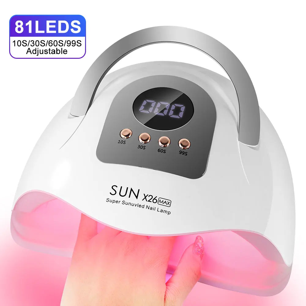 180W UV LED Nail Lamp – Fast Curing Nail Dryer for Salon & Home Use with Timer Settings