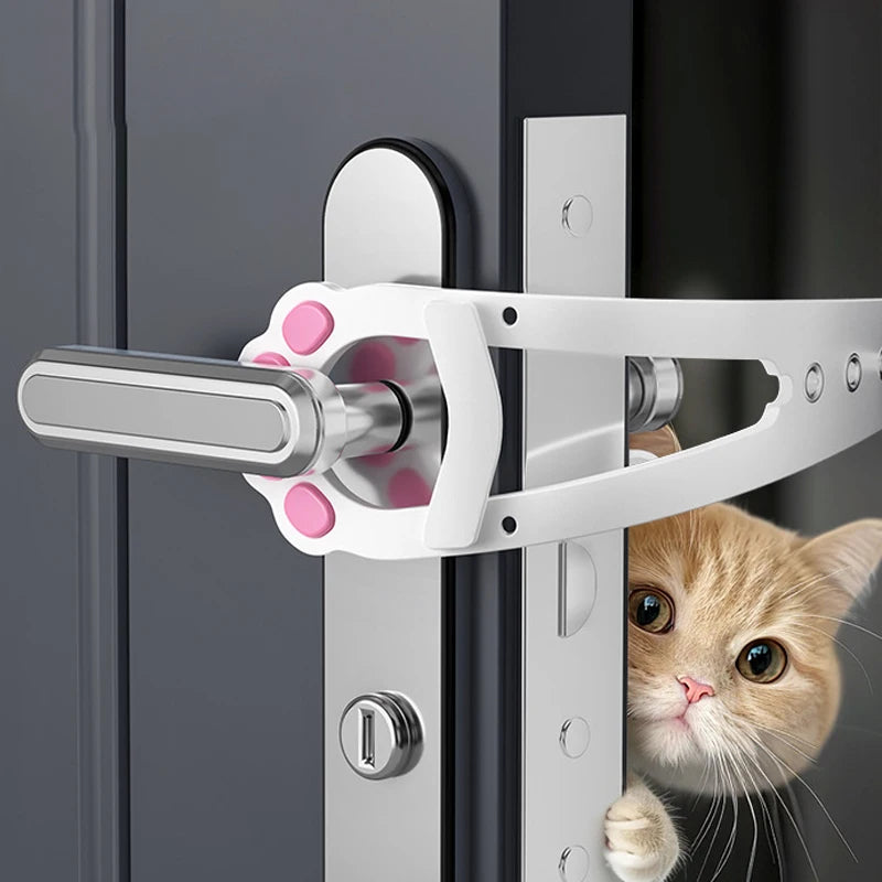 Adjustable No-Drill Cat Door Holder - Pet Safety Latch for Doors (70x310mm)