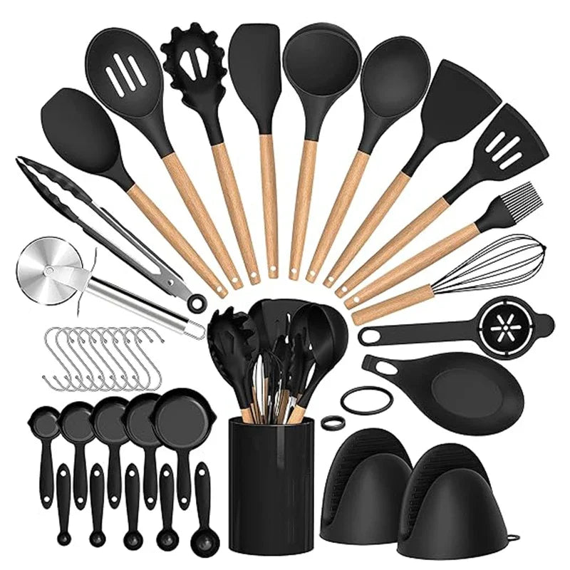 36-Piece Silicone Kitchen Utensil Set – Heat-Resistant & Non-Stick Cooking Tools