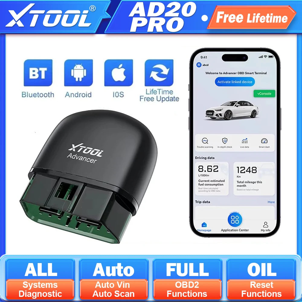 Advanced Bluetooth OBD2 Car Scanner with Full System Diagnostics & HUD Display