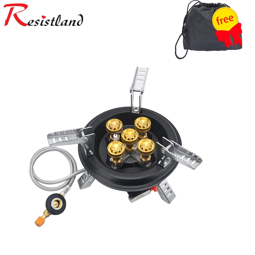 16000W High-Pressure Camping Gas Stove with Piezo Ignition - Windproof Portable Burner