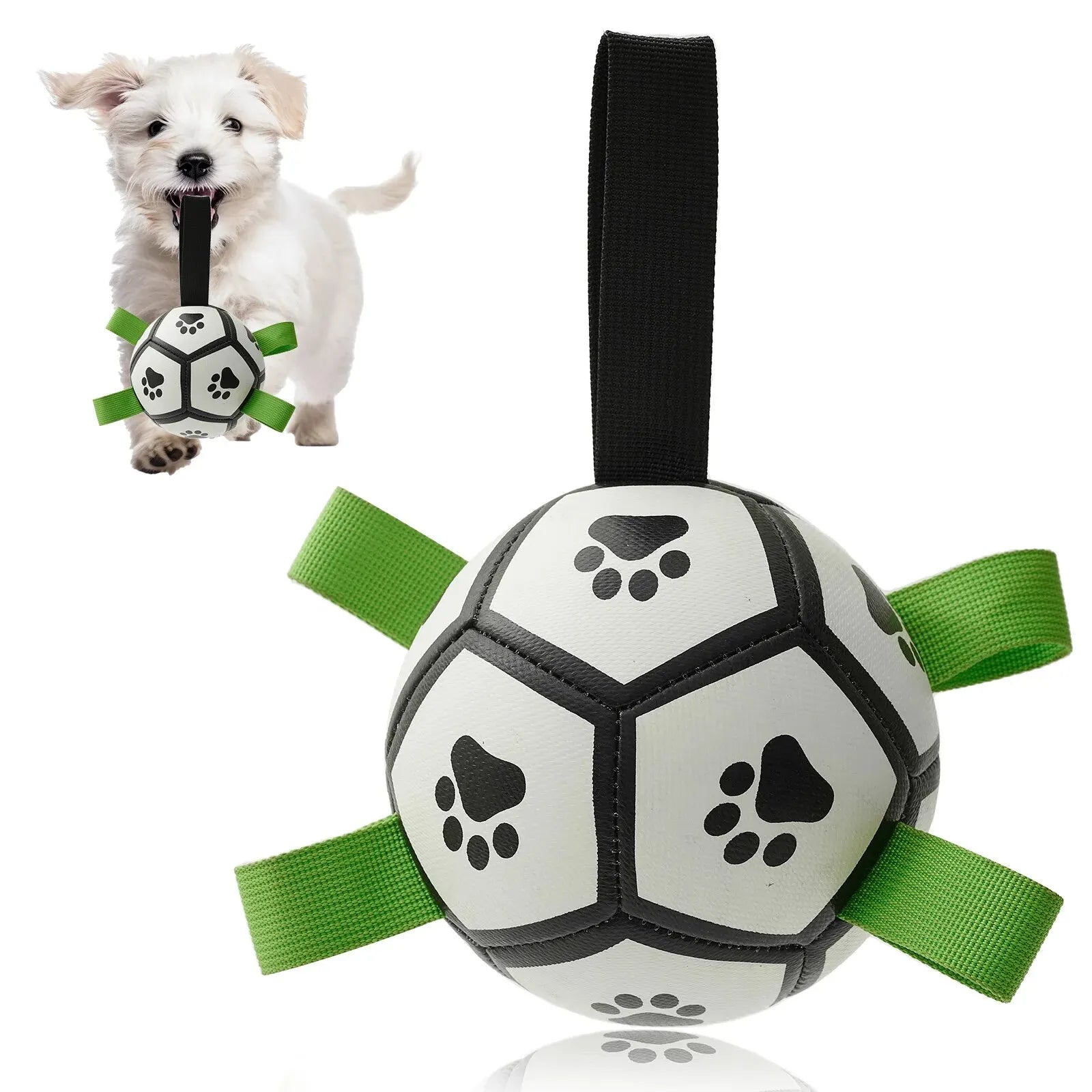 Leather Football Dog Toy – Interactive Bite-Resistant Training Ball for Dogs