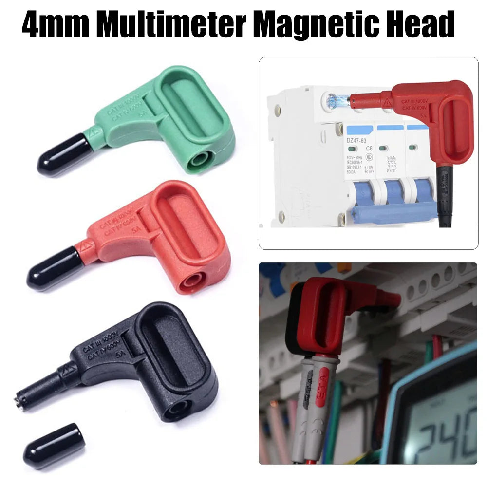 Magnetic Banana Plug Multimeter Probes – 4mm Solderless Test Connectors (3-Pack)