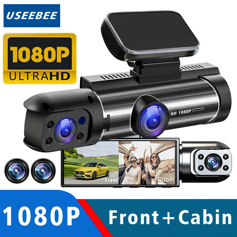 1080P Dual Lens Car Dash Cam with Night Vision & G-Sensor